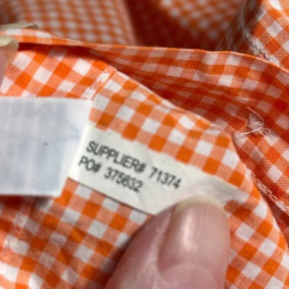 Ralph Lauren Mens Classic Fit Orange Gingham Button-Down Shirt M Preppy Academia - Picture 6 of 12